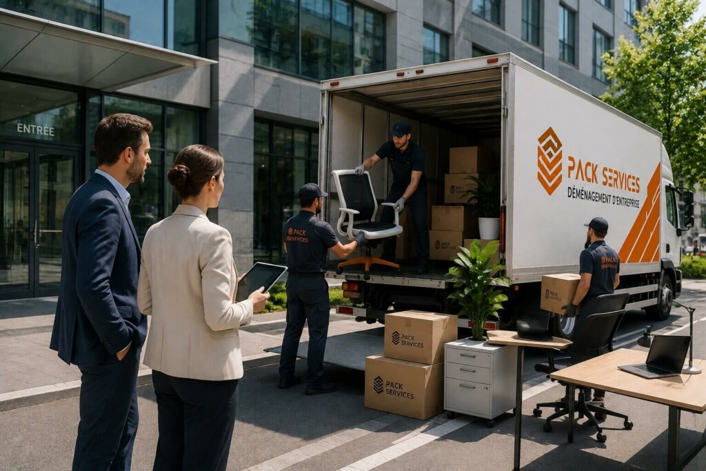 déménagement entreprise paris 17 réalisé par pack services